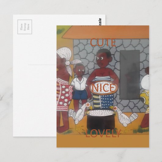 Afrikaanse traditionele Homestead Lifestyle Briefkaart (Voorkant / Achterkant)