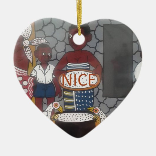 Afrikaanse traditionele Homestead Lifestyle Keramisch Ornament (Voorkant)