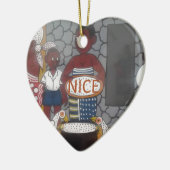 Afrikaanse traditionele Homestead Lifestyle Keramisch Ornament (Links)