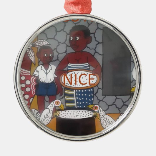 Afrikaanse traditionele Homestead Lifestyle Metalen Ornament (Voorkant)