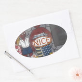 Afrikaanse traditionele Homestead Lifestyle Ovale Sticker (Envelop)