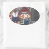 Afrikaanse traditionele Homestead Lifestyle Ovale Sticker (Tas)