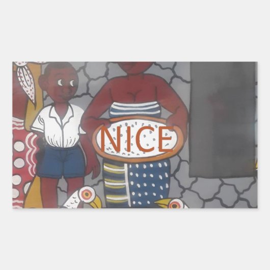 Afrikaanse traditionele Homestead Lifestyle Rechthoekige Sticker (Voorkant)