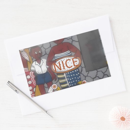 Afrikaanse traditionele Homestead Lifestyle Rechthoekige Sticker (Envelop)