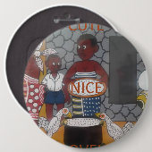 Afrikaanse traditionele Homestead Lifestyle Ronde Button 6,0 Cm (Voorkant /achterkant)