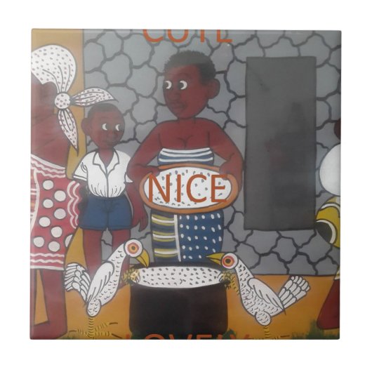 Afrikaanse traditionele Homestead Lifestyle Tegeltje (Voorkant)