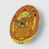 Afrikaanse traditionele kleuren Gouden Geel Ronde Klok (Hoek)