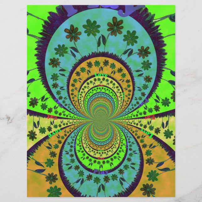 Afrikaanse Traditionele Kleuren Kaleidoscoop Bloem (Voorkant)