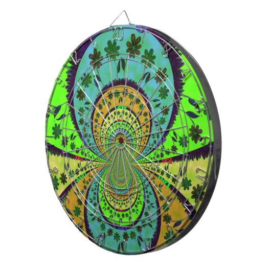 Afrikaanse Traditionele Kleuren Kaleidoscoop Bloem Dartbord (Voorkant Rechts)