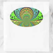 Afrikaanse Traditionele Kleuren Kaleidoscoop Bloem Ovale Sticker (Tas)