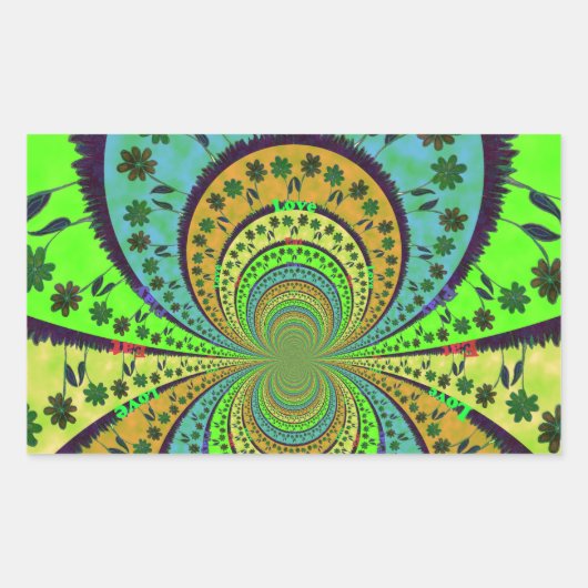 Afrikaanse Traditionele Kleuren Kaleidoscoop Bloem Rechthoekige Sticker (Voorkant)