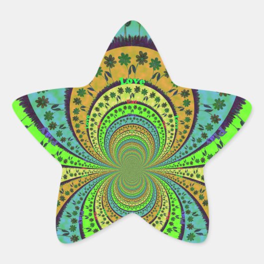 Afrikaanse Traditionele Kleuren Kaleidoscoop Bloem Ster Sticker (Voorkant)