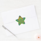 Afrikaanse Traditionele Kleuren Kaleidoscoop Bloem Ster Sticker (Envelop)