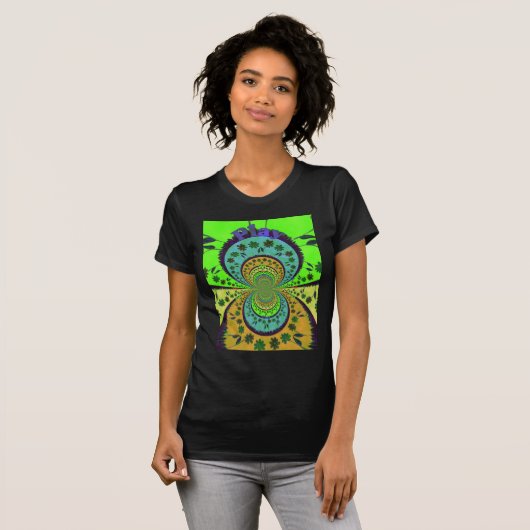 Afrikaanse Traditionele Kleuren Kaleidoscoop Bloem T-shirt (Voorkant volledig)