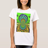 Afrikaanse Traditionele Kleuren Kaleidoscoop Bloem T-shirt (Voorkant)