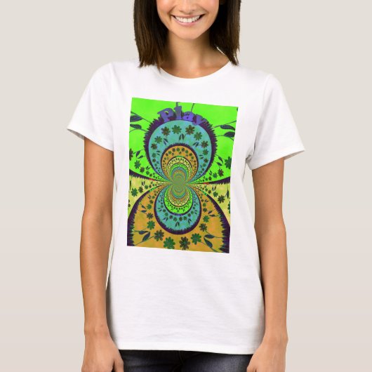 Afrikaanse Traditionele Kleuren Kaleidoscoop Bloem T-shirt (Voorkant)