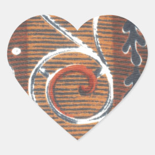 Afrikaanse  traditionele Ornament motief kleuren. Hart Sticker