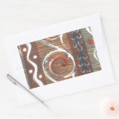 Afrikaanse  traditionele Ornament motief kleuren. Rechthoekige Sticker (Envelop)