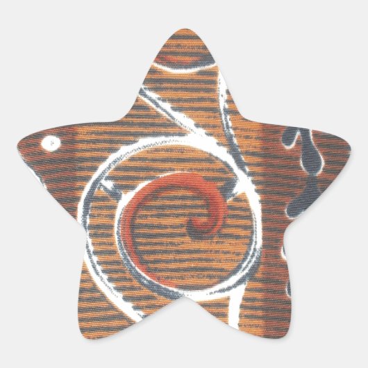 Afrikaanse  traditionele Ornament motief kleuren. Ster Sticker (Voorkant)