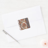 Afrikaanse  traditionele Ornament motief kleuren. Vierkante Sticker (Envelop)