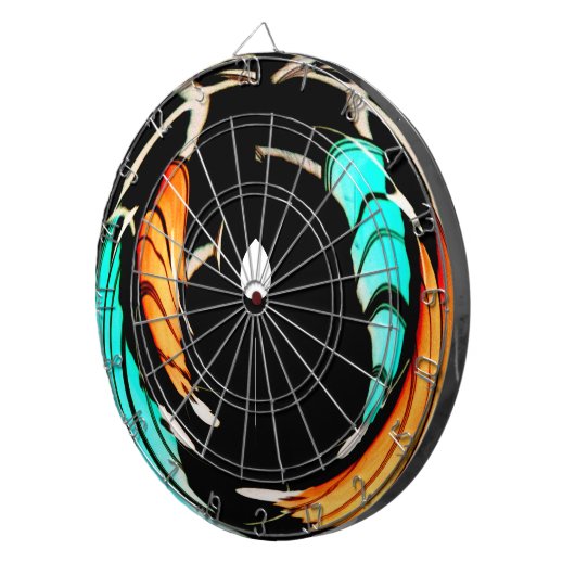 Afrikaanse traditionele patroon kunst print dartbord (Voorkant Rechts)