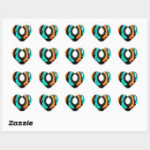 Afrikaanse traditionele patroon kunst print hart sticker (Vel)