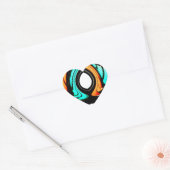 Afrikaanse traditionele patroon kunst print hart sticker (Envelop)