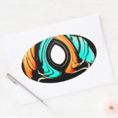 Afrikaanse traditionele patroon kunst print ovale sticker (Envelop)