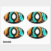 Afrikaanse traditionele patroon kunst print ovale sticker (Vel)