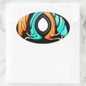 Afrikaanse traditionele patroon kunst print ovale sticker (Tas)