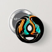 Afrikaanse traditionele patroon kunst print ronde button 5,7 cm (Voorkant /achterkant)