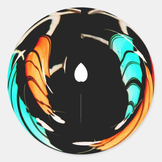 Afrikaanse traditionele patroon kunst print ronde sticker (Voorkant)