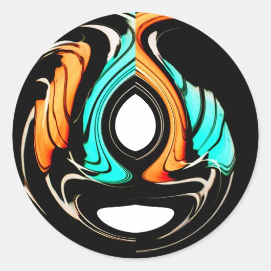 Afrikaanse traditionele patroon kunst print ronde sticker (Voorkant)