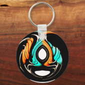 Afrikaanse traditionele patroon kunst print sleutelhanger (Voorkant)