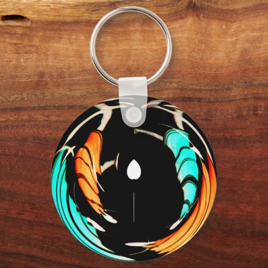 Afrikaanse traditionele patroon kunst print sleutelhanger (Voorkant)