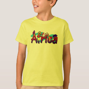 Afrikaanse trendy coole en leuke wilde kinder T-sh T-shirt