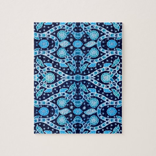 Afrikaanse tribaal Batik Blue Legpuzzel (Verticaal)