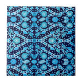 Afrikaanse tribaal Batik Blue Tegeltje (Voorkant)
