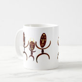 Afrikaanse tribal dans scene rock carving koffiemok (Voorkant links)