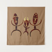 Afrikaanse tribal dans scene rock carving wandkleed (Voorkant)