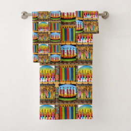 Afrikaanse Tribal patroon handdoek set