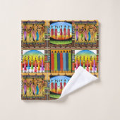 Afrikaanse Tribal patroon handdoek set (Wasdoekje)