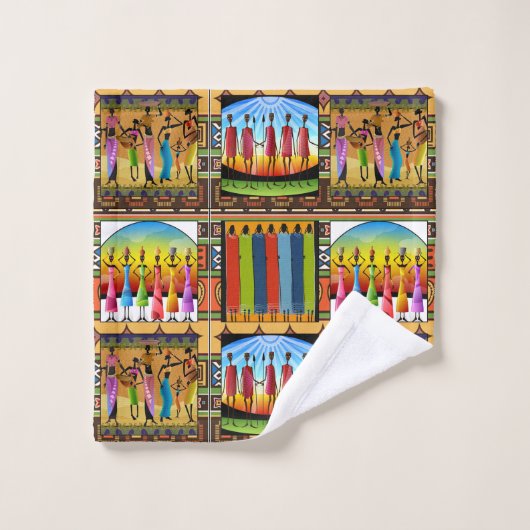 Afrikaanse Tribal patroon handdoek set (Wasdoekje)