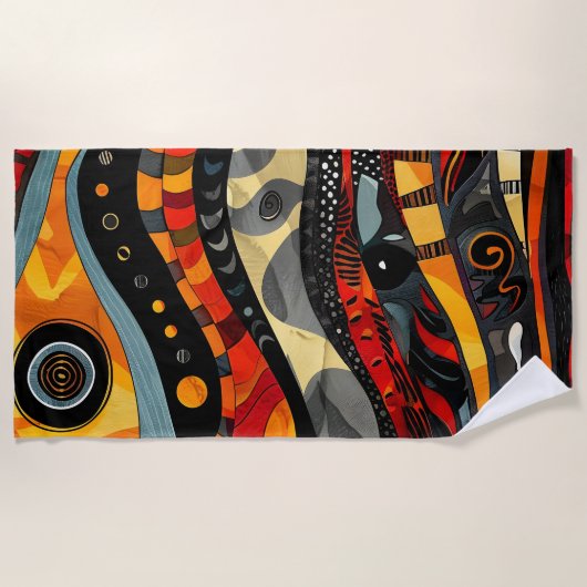 Afrikaanse tribal patroon strand handdoek (Voorkant)