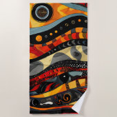 Afrikaanse tribal patroon strand handdoek (Voorkant)