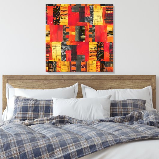 Afrikaanse Tribal Pattern Canvas Art Afdruk (Insitu (Slaapkamer))