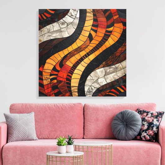 Afrikaanse Tribal Pattern Canvas Art Afdruk (Insitu (Woonkamer))