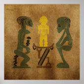 Afrikaanse tribal rock carving rituele scene poster (Voorkant)