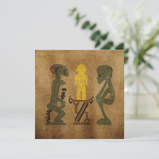 Afrikaanse tribal scene rock carving kunst (Staand voorkant)