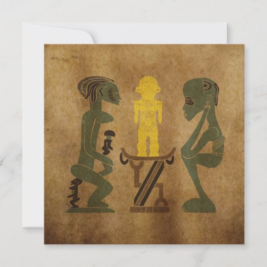 Afrikaanse tribal scene rock carving kunst (Voorkant)